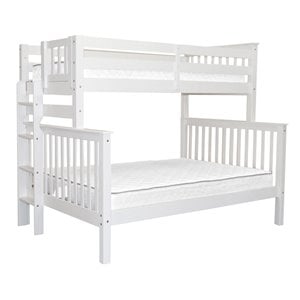 bedz king pine wood twin over full bunk bed with end ladder