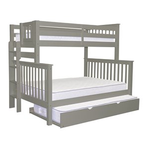 bedz king pine wood twin over full bunk bed with twin trundle