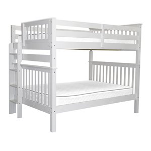 bedz king pine wood full over full bunk bed with end ladder