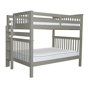 bedz king pine wood full over full bunk bed with end ladder