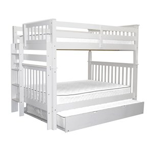 bedz king pine wood full over full bunk bed with full trundle