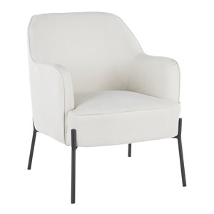 lumisource daniella fabric foam and steel accent chair in black/cream