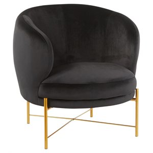lumisource chloe steel and velvet accent chair in gold and black