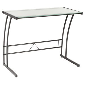 lumisource sigma contemporary metal and glass computer desk in black/white