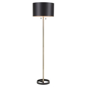 lumisource hilton contemporary metal floor lamp in black and gold