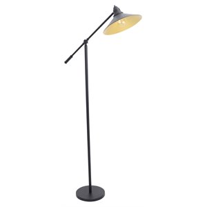 lumisource paddy modern metal floor lamp in black and gold finish