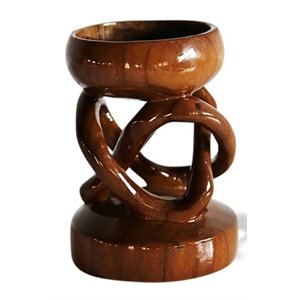 house of avana tabletop rustic hand-carved wood tray or candle holder in ash
