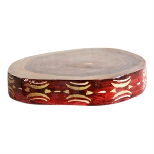 teak wood painted with african motifs coaster