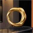 House of Avana Gold Resin Circle Sculpture Elegant Home Decor