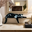 House of Avana Black Resin Geometric Lying Cat Statue