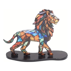 House of Avana Handcrafted Vibrant Multi-Color Mosaic Metal Lion Statue
