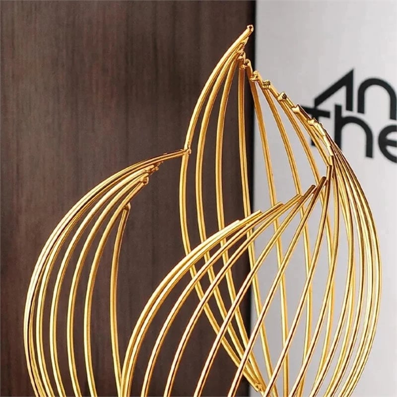 House of Avana Gold Resin Geometric Metal Sculpture Tabletop Decor