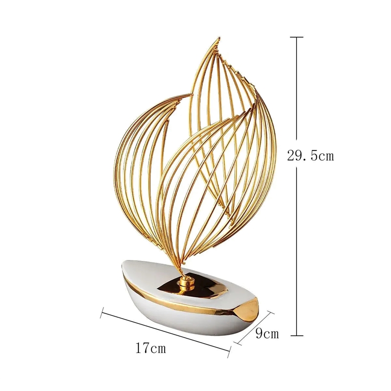 House of Avana Gold Resin Geometric Metal Sculpture Tabletop Decor