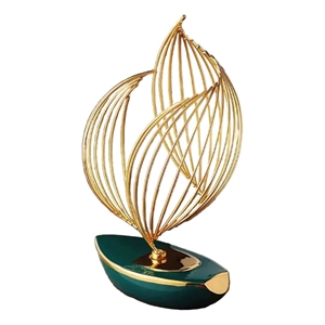 House of Avana Gold Resin Geometric Metal Sculpture Tabletop Decor