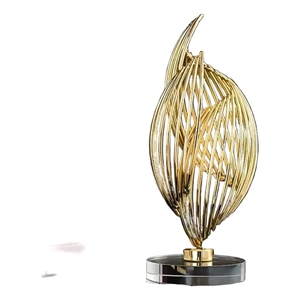 House of Avana Gold Resin Abstract Twisted Sculpture Modern Tabletop Decor