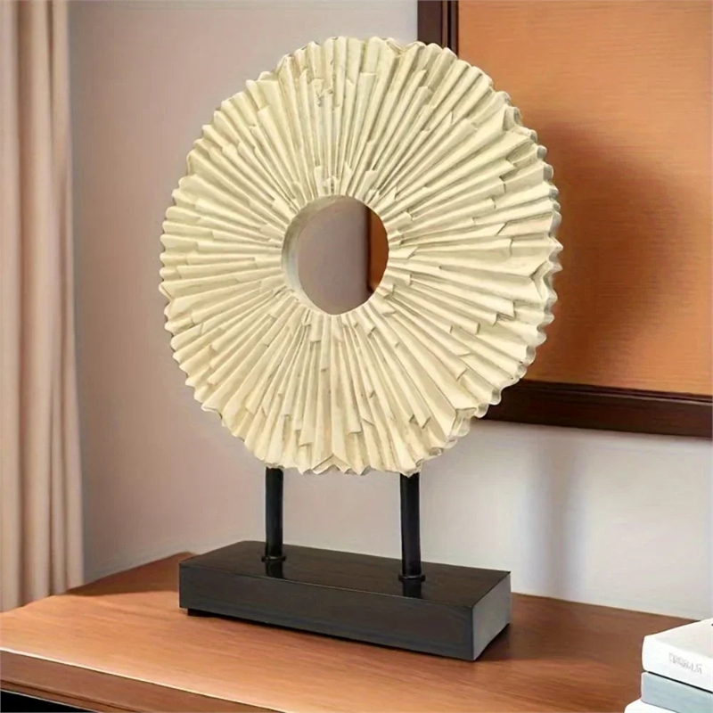 Elegant Resin Sunflower Figurine for Home Office Decoration in White