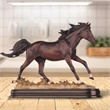 House of Avana Dark Brown Resin Galloping Horse Statue Elegant Home Decor