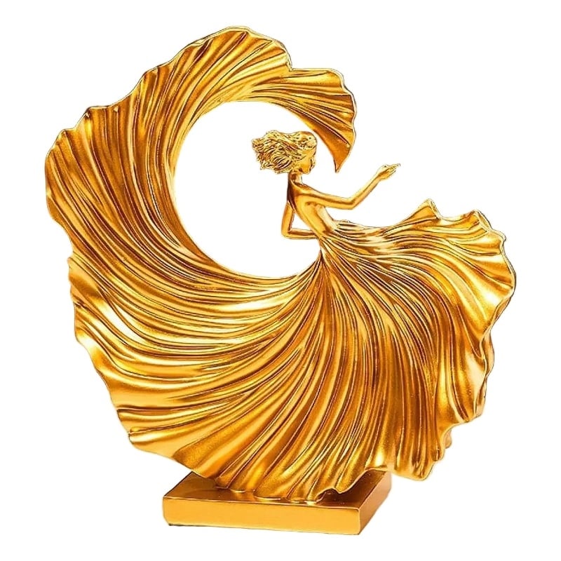 House of Avana Gold Resin Ballet Dancer Elegant Modern Home Decor Statue