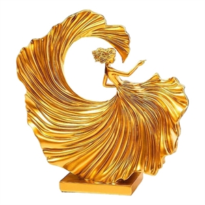 House of Avana Gold Resin Ballet Dancer Elegant Modern Home Decor Statue