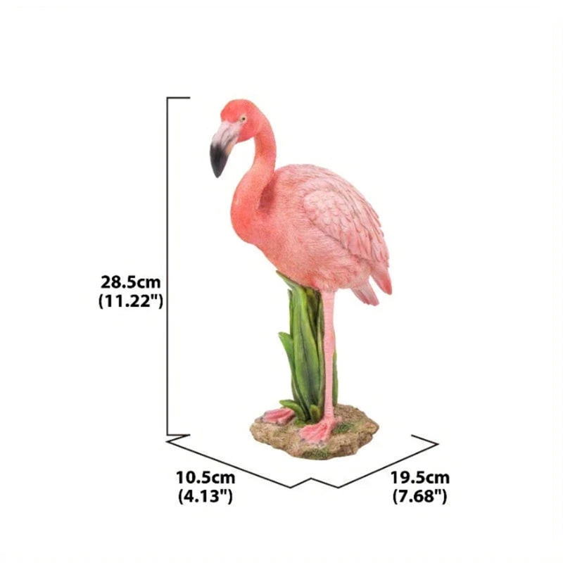 House of Avana Pink Metal Flamingo Statue  Stylish Garden Decor Accent