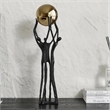 House of Avana Golden Metal Ball Weightlifter Statue Abstract Desk Decor