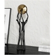 House of Avana Golden Metal Ball Weightlifter Statue Abstract Desk Decor