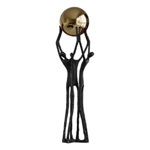 House of Avana Golden Metal Ball Weightlifter Statue Abstract Desk Decor