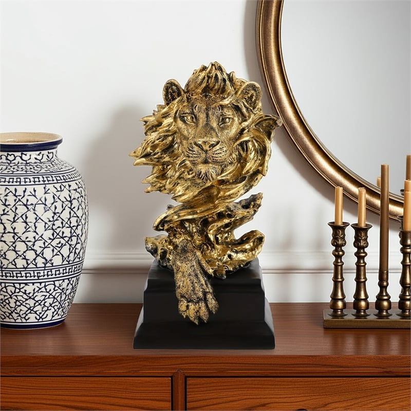 House of Avana Golden Sandstone Lion King Statue