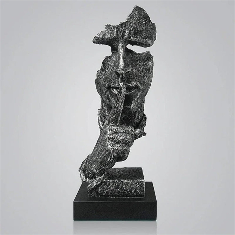House of Avana Silent Thinker Gray Metal Abstract Sculpture