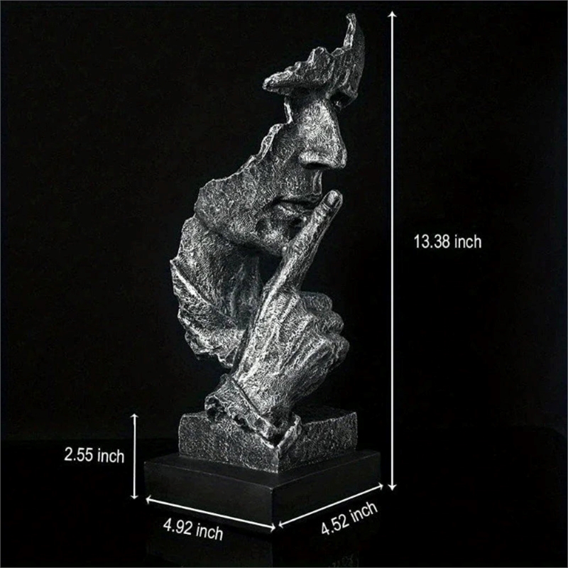 House of Avana Silent Thinker Gray Metal Abstract Sculpture