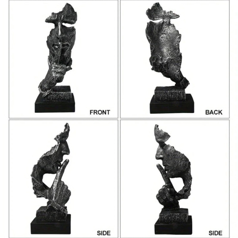 House of Avana Silent Thinker Gray Metal Abstract Sculpture