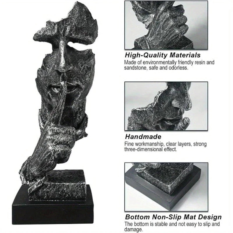 House of Avana Silent Thinker Gray Metal Abstract Sculpture