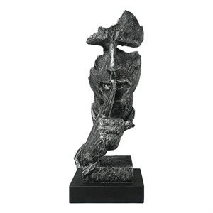 House of Avana Silent Thinker Gray Metal Abstract Sculpture