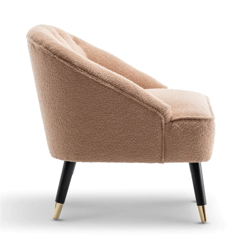 House of Avana Teddy Boucle Light Brown Accent Chair for Home
