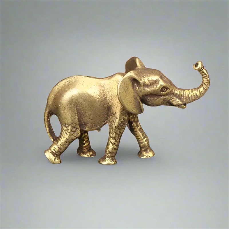 House of Avana Antique Gold Resin Miniature Elephant Figurines