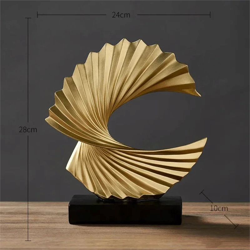 House of Avana Modern Golden Resin Decorative Abstract Sculpture