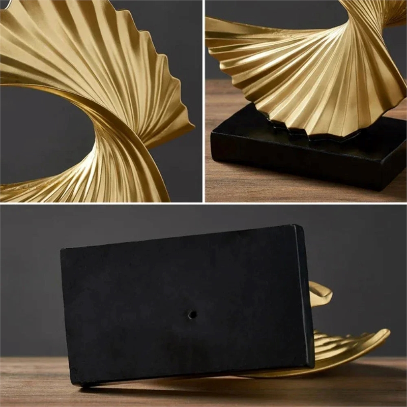 House of Avana Modern Golden Resin Decorative Abstract Sculpture