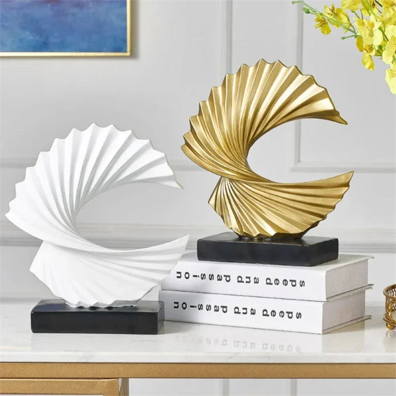 House of Avana Modern Golden Resin Decorative Abstract Sculpture