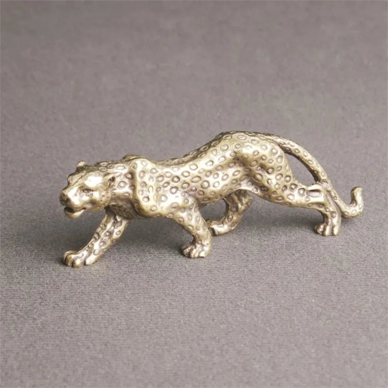 House of Avana Retro Brass Gold Miniature Leopard Figurine Tabletop