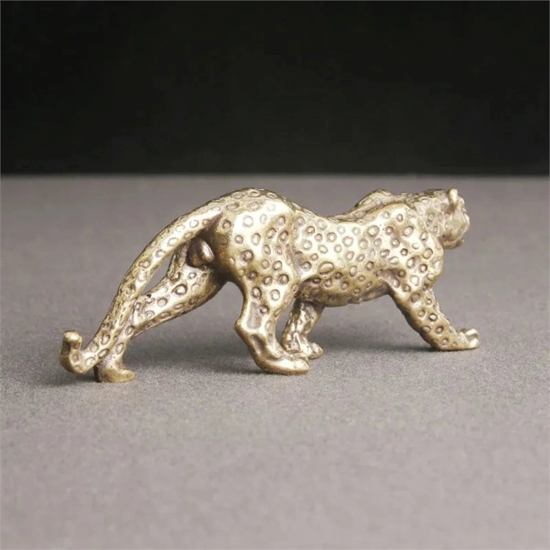 House of Avana Retro Brass Gold Miniature Leopard Figurine Tabletop