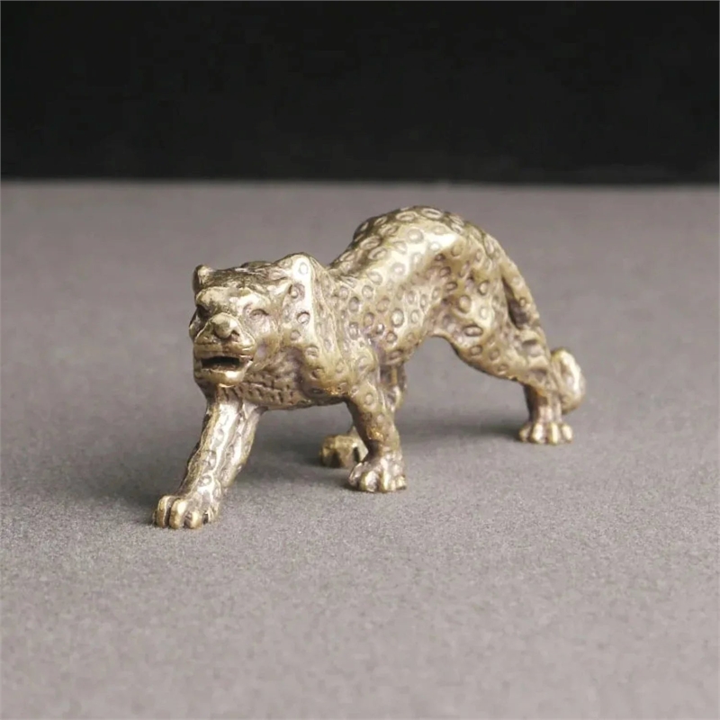 House of Avana Retro Brass Gold Miniature Leopard Figurine Tabletop