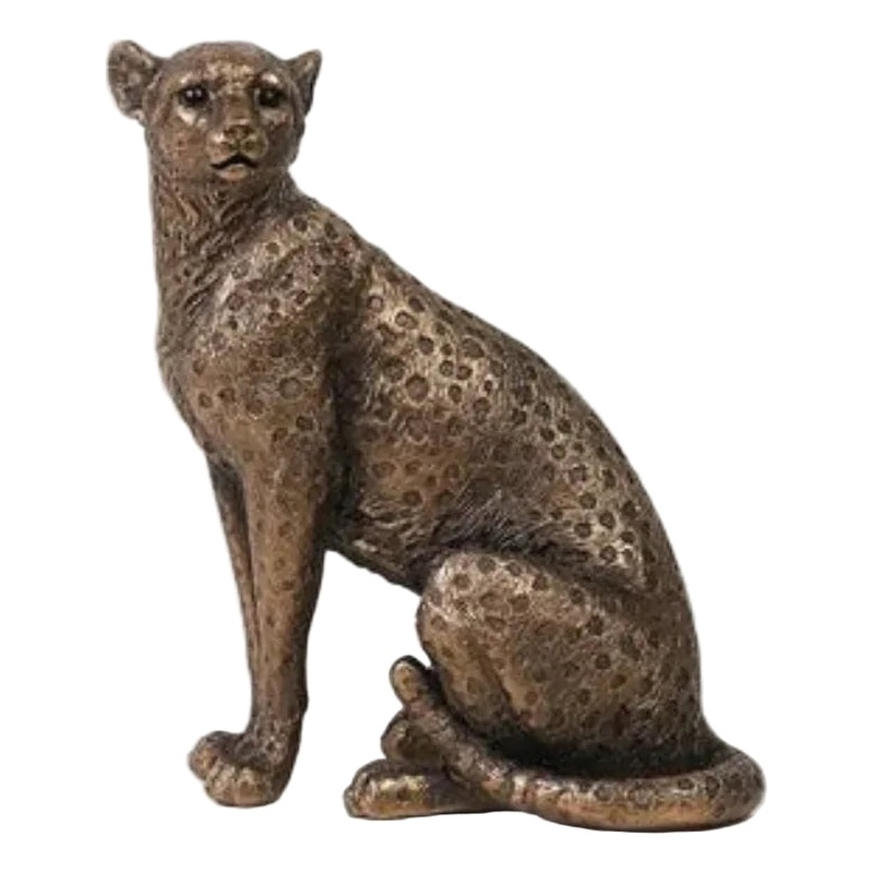 House of Avana Vintage Bronze Resin Cheetah Figurine for Home Decor