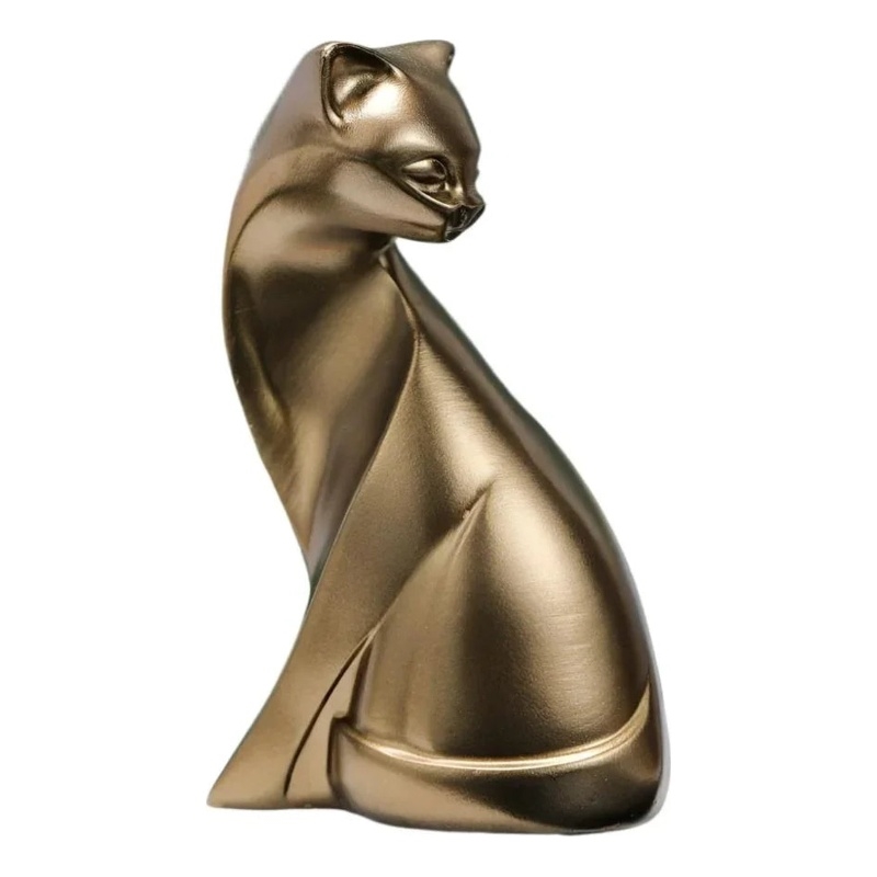 House of Avana Elegant Handcrafted Bronze Resin Cat Figurine for Home Decor