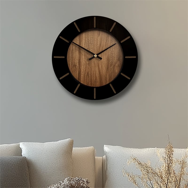 House of Avana Vintage Wooden Brown Silent Wall Clock