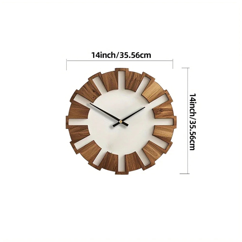 House of Avan Artistic Wooden Brown Round Wall Clock
