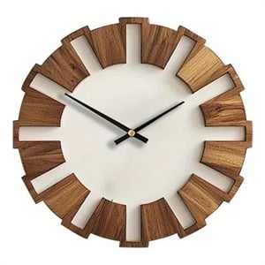 House of Avan Artistic Wooden Brown Round Wall Clock