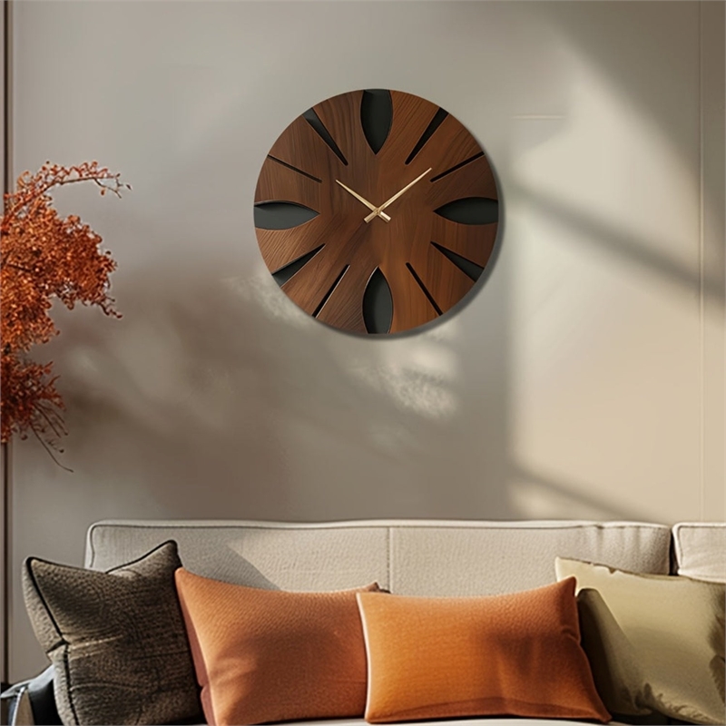 House of Avana Artistic Wooden Brown Wall Clock