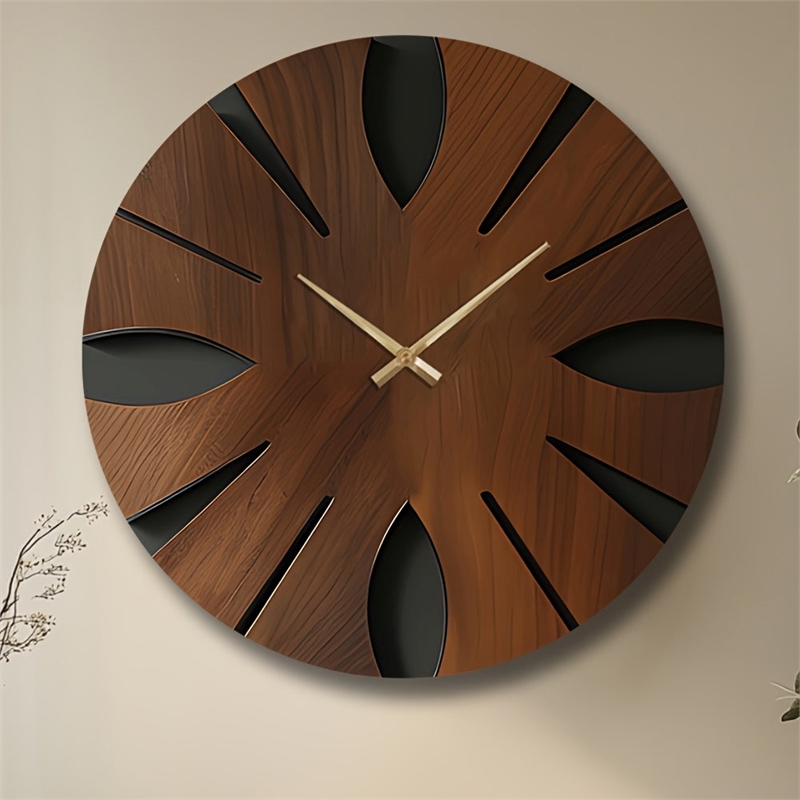 House of Avana Artistic Wooden Brown Wall Clock