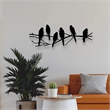 House of Avana Handcrafted Metal Black Birds on Tree Branch