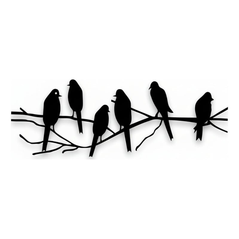 House of Avana Handcrafted Metal Black Birds on Tree Branch